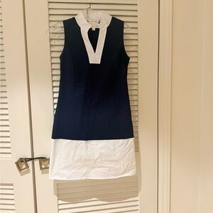 Sail to Sable navy/white sleeveless dress. XS